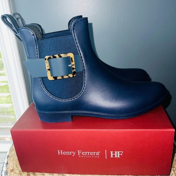 Henry Ferrera Clarity Navy Rainboots - Picture 3 of 11